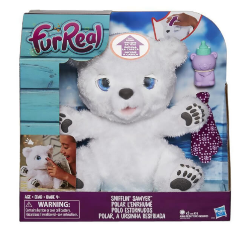 【送给孩子的圣诞礼物！】Hasbro Furreal Friends Snifflin Sawyer 北极熊毛绒玩具