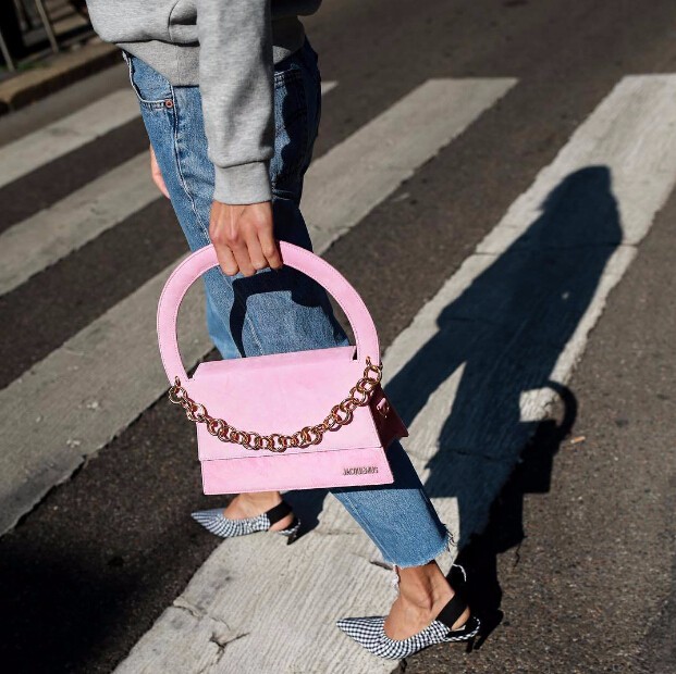 *后一只~Jacquemus Pink 'Le Sac Rond' Bag 粉色手袋