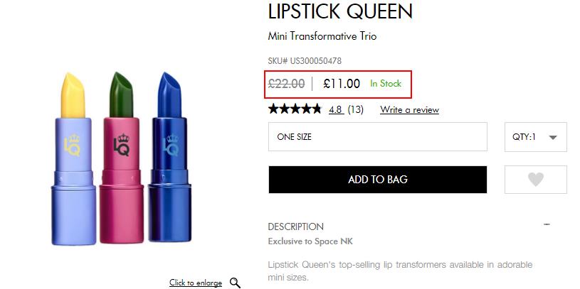 5折！LIPSTICK QUEEN 唇膏皇后 青蛙王子变色唇膏套装 