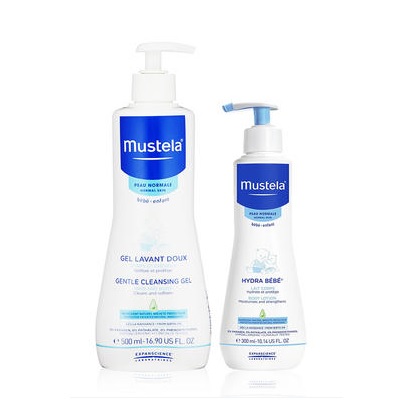 【2件特惠装】Mustela 妙思乐 宝宝洗发沐浴洗护二合一 500ml+婴儿护肤保湿身体乳 300ml