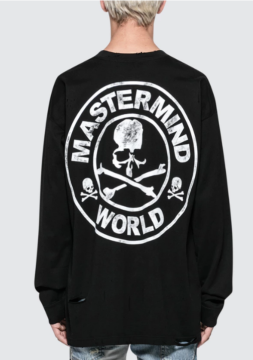 Mastermind world 破洞垂肩经典logo棉质卫衣