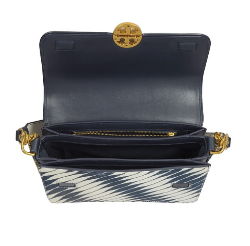 【4.4折好价！限时*】Tory Burch Chelsea Twisted Stripe Calf Hair 女士单肩包