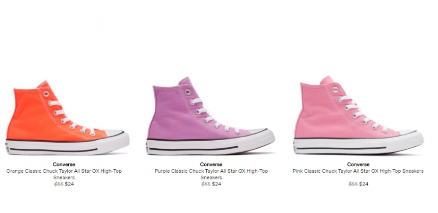 白菜，us6、7码有货~~Converse Pink Classic Chuck Taylor All Star OX High-Top Sneakers 女款粉色高帮鞋