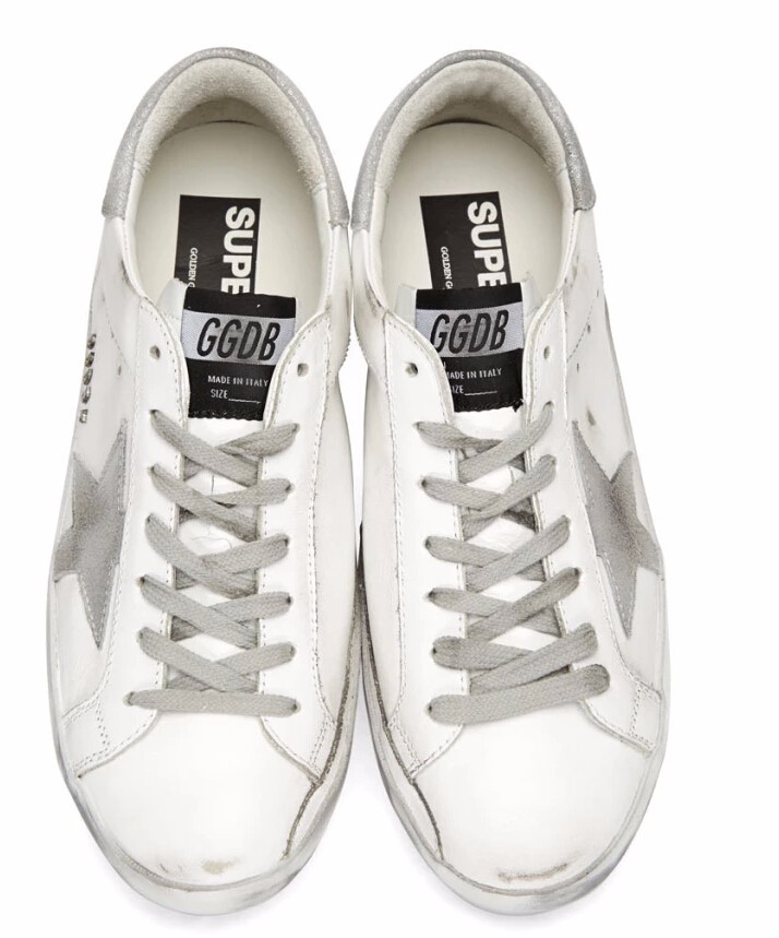 Golden Goose White Sparkle Superstar Sneakers 男款小脏鞋