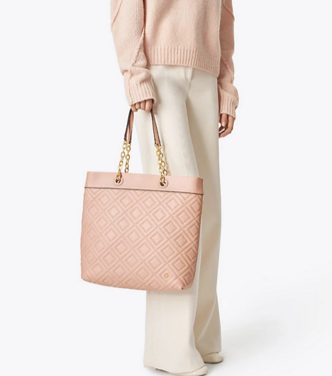 原价$558！Tory Burch 汤丽柏琦 Fleming 女士*压纹托特包 三色选