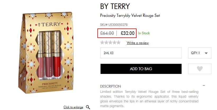5折!BY TERRY 泰利 2017圣诞限量 唇釉套装 三支装