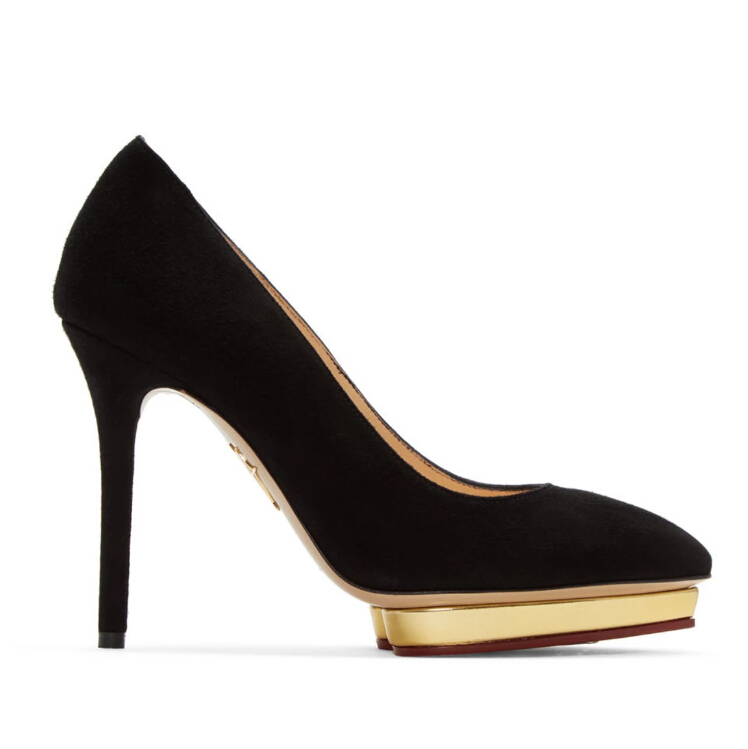 Charlotte Olympia Black Suede Debbie Heels 黑色麂皮高跟鞋