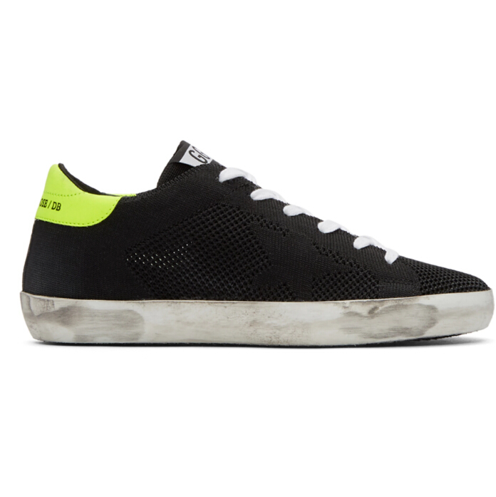 Golden Goose Black Knit Superstar Sneakers 女款黑色透气网面运动鞋