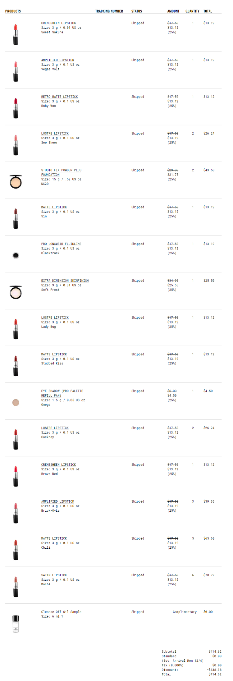 【5姐晒单】M.A.C 魅可官网黑五战利品开箱