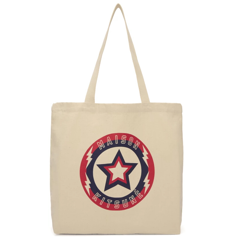 Maison Kitsuné Ecru 'Super Maison Kitsuné' Tote
