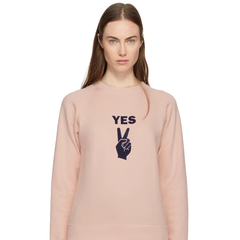 Alexachung Pink 'YES' Peace Sign Sweatshirt