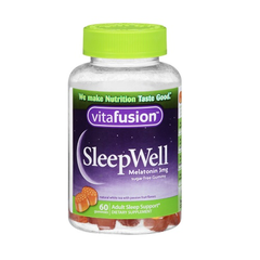 【4件0税免邮】Vitafusion 褪黑素改善睡眠软糖 60颗 白茶与水果口味