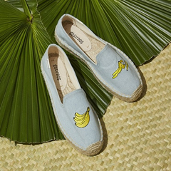 3双399元+免邮+21种图案可选！Soludos  刺绣香蕉草编鞋