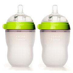 【单只仅要￥66】Comotomo 可么多么 婴儿硅胶奶瓶 绿色2只装 250ml
