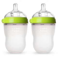 【立减$2+免邮中国】Comotomo 可么多么 自然感觉硅胶奶瓶 绿色 250ml*2个 配中流量奶嘴
