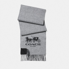 Coach Cashmere Bicolor Signature Scarf 灰色羊绒围巾
