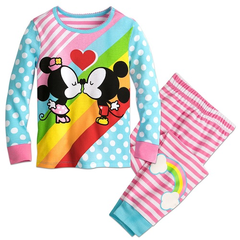 【5.9折】Disney 迪士尼 米奇&米妮图案女童睡衣 2件式