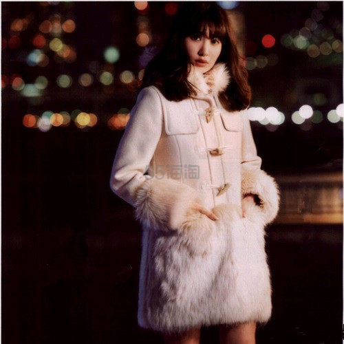  小嶋阳菜同款额外8折！【日本亚马逊】snidel 毛领牛角扣大衣