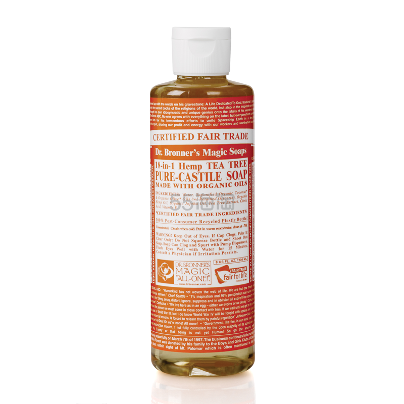 【凑单好物】Dr Bronner's 布朗博士 有机茶树精油万用液体皂/洁颜露 236ml