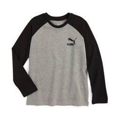 Puma Logo Raglan Sleeve T-Shirt 童款长袖拼色T恤