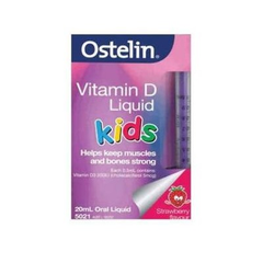 【立减16澳】Ostelin 婴儿儿童液体维生素D滴剂 200IU 补钙 草莓味 20ml
