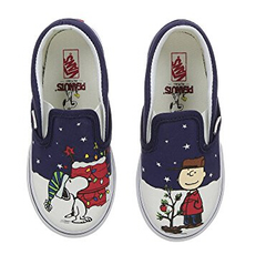 Vans Kids Classic Slip-On x Peanuts Christmas 童款一脚蹬帆布鞋