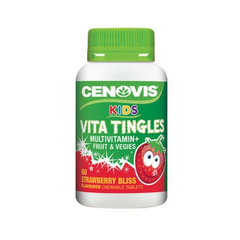 【5折+立减5澳+免邮】Cenovis Kids Vita 儿童多种维生素+水果蔬菜咀嚼片 草莓味 60片