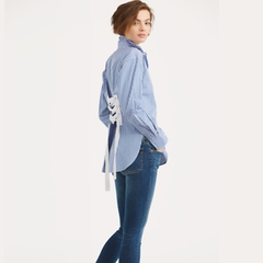 Ralph Lauren 拉夫劳伦 Bengal-Stripe 女士绑带条纹衬衫
