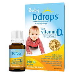 【立减$5+免邮中国】Ddrops 婴儿维生素D3滴剂 400IU 90滴