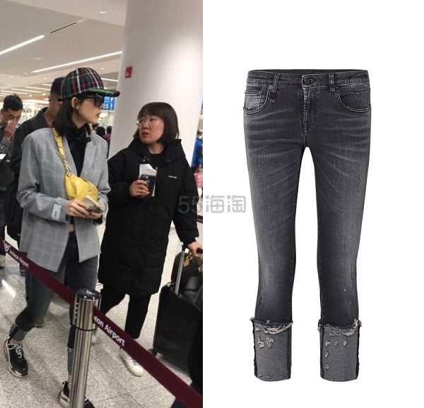 【女王节-娜扎同款】R13 Kate 低腰仿旧紧身牛仔裤