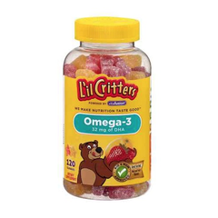 【第2件半价】L'il Critters 含DHA儿童*油软糖 水果口味 120粒