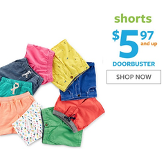 【Doorbusters】Carter's 卡特美国官网：精选儿童短裤