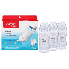 【美亚自营】Playtex 倍儿乐 VentAire 婴儿宽口防胀气奶瓶 266ml*3只装