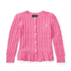 【反季囤！】Ralph Lauren 拉夫劳伦 2-6岁 女宝宝甜美纯色毛衣开衫