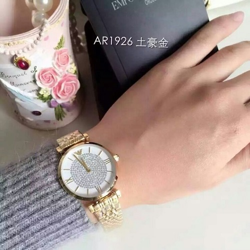 【首单8.5折】Emporio Armani 爱姆普里奥·阿玛尼 AR1926 白色水晶装饰女士时尚腕表