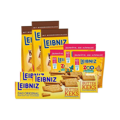 【立减3欧+免邮中国】Leibniz 莱布尼兹 酥脆干玉米片巧克力饼干 150g*3+ 小怪兽形状黄油饼干 100g*3+ 黄油饼干 200g*3