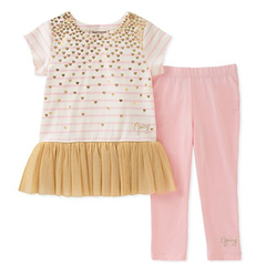 【美亚自营】Juicy Couture 橘滋 女童T恤+长裤两件套