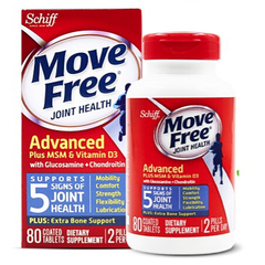 近期好价！【美亚自营】Schiff Move Free 葡萄糖胺维骨力+维他命D3 蓝盒 80粒