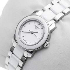 降价！Tissot 天梭 T-Trend 系列 T064.210.22.011.00 女士高贵白陶瓷时尚腕表