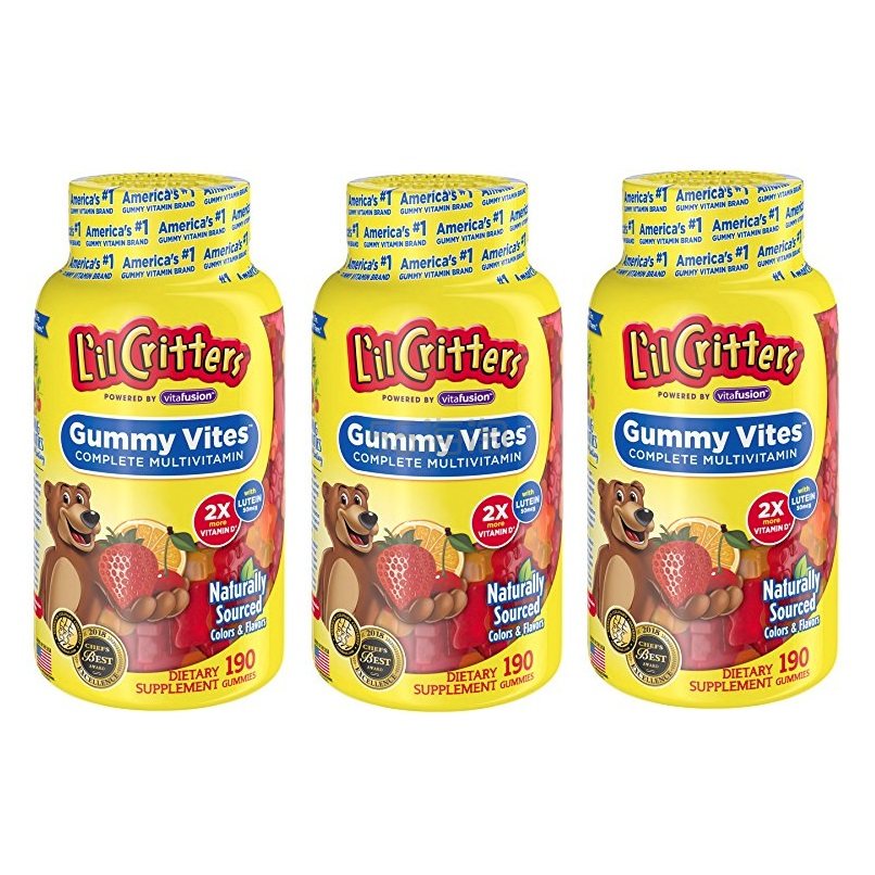 补货啦！【中亚Prime会员】L'il Critters Gummy Vites 维生素小熊软糖 190粒*3瓶装