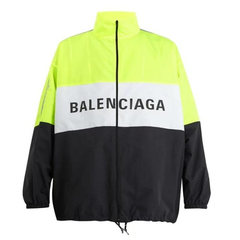 陆续断码中~BALENCIAGA Logo-print technical jacket 男款拼色夹克