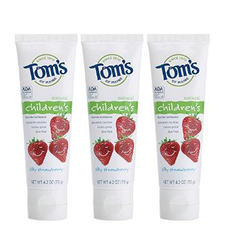【55海淘节】美亚自营~Tom's of Maine 无氟儿童牙膏 草莓味 119g*3支装