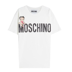 MOSCHINO Printed Cotton T-Shirt 白色T恤衫 超多明星在穿