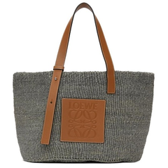 Loewe Grey & Tan Basket Bag 灰色草编手袋