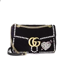 Gucci GG Marmont 黑色钻石款斜挎包