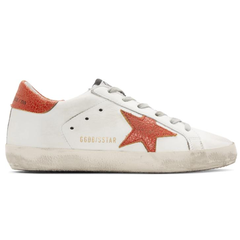 Golden Goose White & Red Superstar Sneakers 女款橙红色小脏鞋