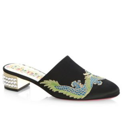 Gucci Dragon Mules with Crystal Heels 龙刺绣+水晶鞋底