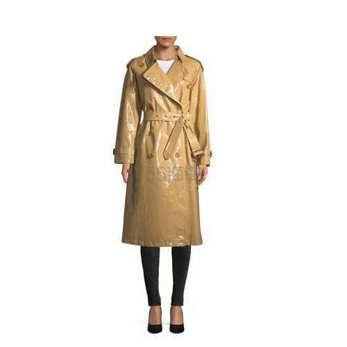Burberry Double Breasted Trench Coat 漆皮 风衣外套