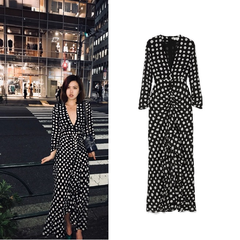 【时尚博主 独立女皇 Amanda 同款】RIXO LONDON Adriana ruffled polka-dot silk-crepe midi dress 波点长裙