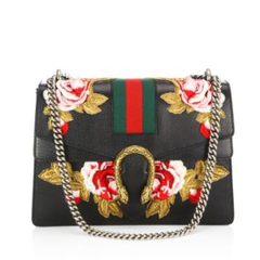 Gucci Dionysus Rose-Embroidered 酒神皮革包包